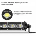 Тънка LED светлинна греда 6D – единична оптична леща, 44 инча 126W Off-Road - Image 3