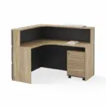 Рецепционно бюро SMART HEATER с подвижно чекмедже W1400D1200H1050 – светъл дъб - Image 2