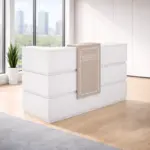Рецепционно бюро SMART HEATER – меламинов материал W1600D600H1050, бяло - Image 3