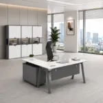 Бюро Reflection с страничен шкаф, метални крака - размери 1600800750 мм - Image 3