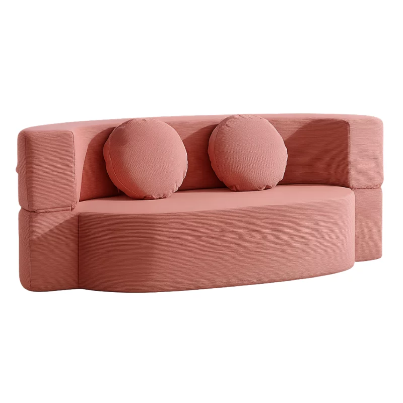 canapea-2-locuri-pliabila-din-spuma-integrala-roz-2672__w800_h800_c Диван Bella Curve – 2 места, висококачествена пяна, компресиран, без необходимост от монтаж - Image 1