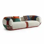Диван Patchwork – 3 места, висококачествена пяна, компресиран, без необходимост от монтаж