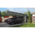 Фотоволтаичен навес за автомобили – 2 места, поцинкована стомана, 6kW + 15 панела Longi LR5-54 HPH 410 M - Image 4