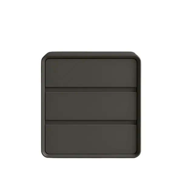 Скрин от MDF и PU кожа – 3 чекмеджета, 55x40x61 см - Тъмносив
