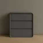 Скрин от MDF и PU кожа – 3 чекмеджета, 55x40x61 см - Тъмносив - Image 2