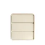 Бял скрин от MDF и PU кожа – с 3 чекмеджета, 55x40x61 см