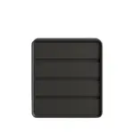 Скрин от MDF и PU кожа – 4 чекмеджета, 55x40x81 см - Тъмносив