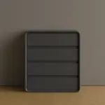 Скрин от MDF и PU кожа – 4 чекмеджета, 55x40x81 см - Тъмносив - Image 2