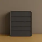 Скрин от MDF и PU кожа – 5 чекмеджета, 55x40x101 см - Тъмносив - Image 2