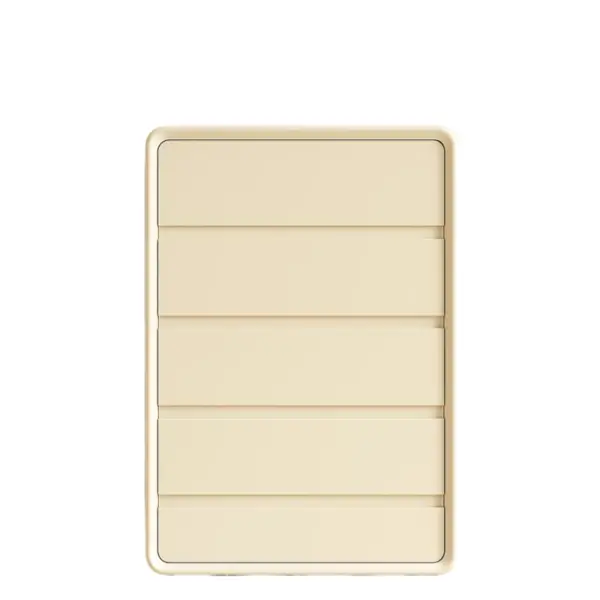 Скрин от MDF и PU кожа – 5 чекмеджета, 55x40x101 см - Бял