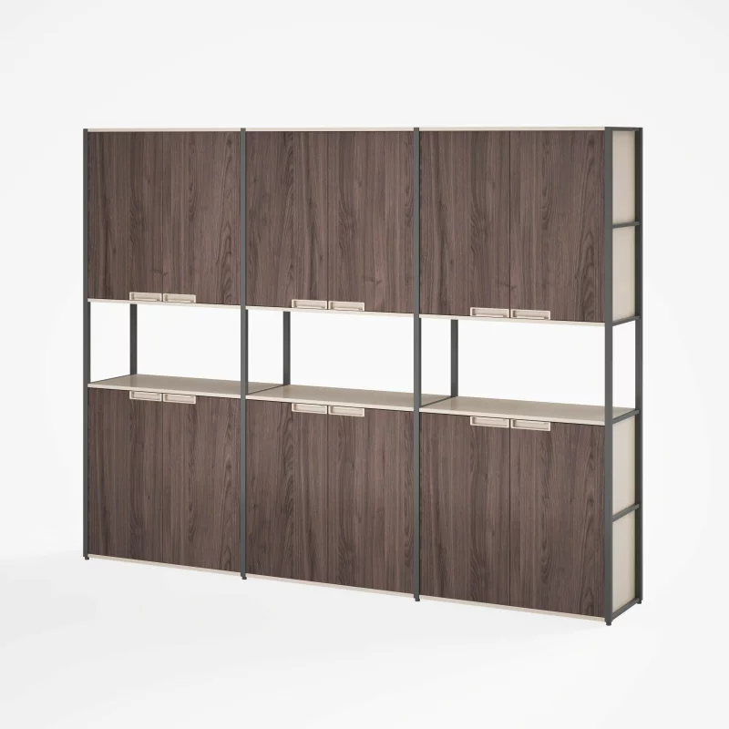 dulap-cu-6-usi-si-biblioteca-integrata-design-modern-si-elegant-calitate-premium-dimensiuni-24004002000-6015__w800_h800_c Шкаф с 6 врати и интегрирана библиотека, модерен и елегантен дизайн, първокласно качество, размери 24004002000 мм. - Image 1