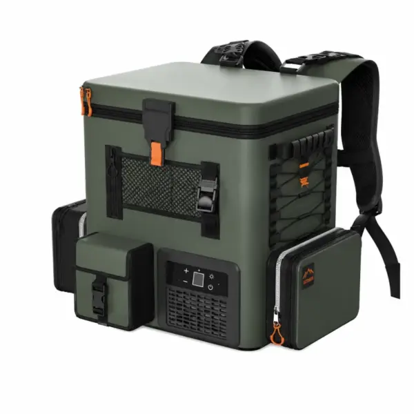 Преносим хладилник тип раница 16 L - 37 x 29 x 41 см, тъмнозелен