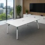 Конференционна маса Visionary с меламинов плот и метални крака - Размери: W2200D1100H750 мм - Image 2