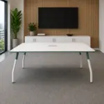 Конференционна маса Visionary с меламинов плот и метални крака - Размери: W2200D1100H750 мм - Image 3
