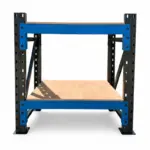 Индустриална работна маса с шперплат L1000 x D600 x H1000 – 1000 кг/ниво СИВО И СИНЬО