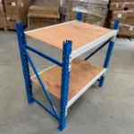 Индустриална работна маса с шперплат L1000 x D600 x H1000 мм - 200 кг/ниво СИНЬО & БЯЛО - Image 6