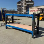 Индустриална работна маса с шперплат L2000 x D600 x H1000 - 1000 кг/ниво СИВО И СИНЬО - Image 4