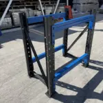 Индустриална работна маса L1000 × Ш600 × В1000 – 1000 кг/ниво – СИВО И СИНЬО – без шперплат - Image 2