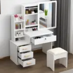 SET CRYSTAL – Тоалетка за грим с огледало и LED осветление - Image 3