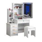 SET CRYSTAL – Тоалетка за грим с огледало и LED осветление