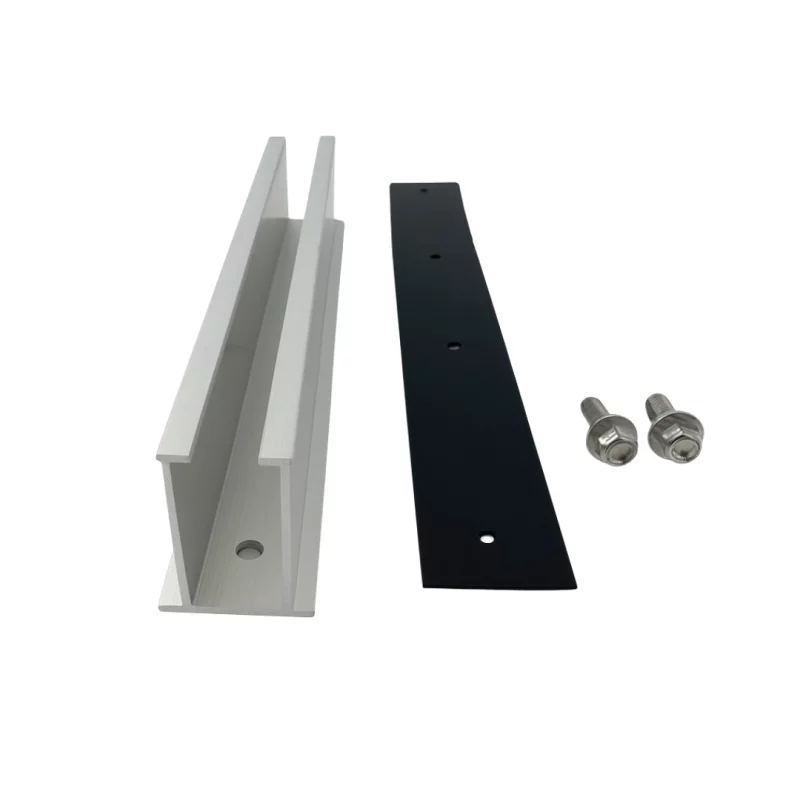 mini-sina-400-mm-inaltime-50-mm-cu-banda-de-protectie-de-cauciuc-si-2-suruburi-autoforante-m8-6338-6653__w800_h800_c Мини релса 400 мм, височина 50 мм, с гумена защитна лента и 2 самонарезни винта M8 6,3*38 - Image 1