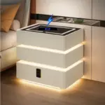 Интелигентно нощно шкафче с умни функции и елегантен дизайн – LED осветление, 3 чекмеджета, безжично зареждане 15W, кодово заключване – БЯЛО - Image 4