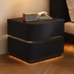 Интелигентно нощно шкафче с LED осветление и 2 чекмеджета - ЧЕРНО - Image 2