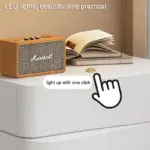 Интелигентно нощно шкафче с LED осветление и 3 чекмеджета – БЯЛО - Image 3