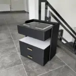 Интелигентно нощно шкафче с безжично зареждане 15W, LED осветление с 3 цвята, вграден сейф и нощна лампа със сензор - Image 2