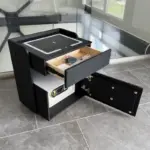 Интелигентно нощно шкафче с безжично зареждане 15W, LED осветление с 3 цвята, вграден сейф и нощна лампа със сензор - Image 6