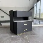 Интелигентно нощно шкафче с безжично зареждане 15W, LED осветление с 3 цвята, вграден сейф и нощна лампа със сензор - Image 3