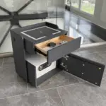 Интелигентно нощно шкафче с безжично зареждане 15W, LED осветление с 3 цвята, вграден сейф и нощна лампа със сензор – антрацит сив цвят - Image 6