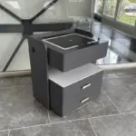 Интелигентно нощно шкафче с безжично зареждане 15W, LED осветление с 3 цвята, вграден сейф и нощна лампа със сензор – антрацит сив цвят - Image 5