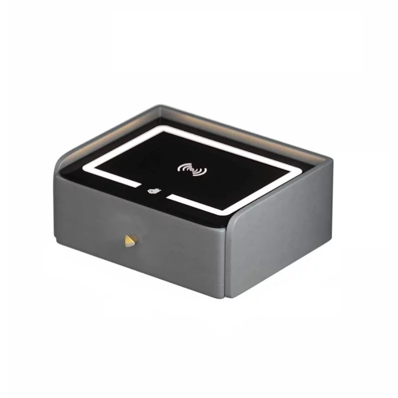 noptiera-inteligenta-cu-incarcare-wireless-iluminare-led-1-sertar-de-depozitare-gri-antracit-design-modern-din-sticla-si-lemn-2882__w800_h800_c Интелигентно нощно шкафче с безжично зареждане, LED осветление, едно чекмедже за съхранение – антрацитно сиво, модерен дизайн от стъкло и дърво - Image 1