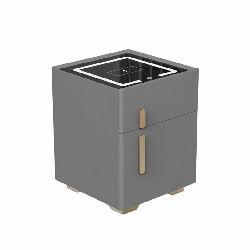 noptiera-inteligenta-cu-incarcare-wireless-iluminare-led-1-sertar-de-depozitare-si-seif-gri-antracit-design-modern-din-sticla-si-lemn-1303__w800_h800_c Интелигентно нощно шкафче с безжично зареждане, LED осветление, 1 чекмедже за съхранение и сейф – антрацит сиво, модерен дизайн от стъкло и дърво - Image 1