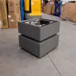 Интелигентно нощно шкафче с безжично зареждане, LED осветление, 2 чекмеджета за съхранение – антрацитносив цвят, модерен дизайн от стъкло и дърво - Image 4
