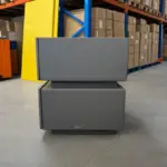Интелигентно нощно шкафче с безжично зареждане, LED осветление, 2 чекмеджета за съхранение – антрацитно сиво, модерен дизайн от стъкло и дърво – ПРОДУКТ С ОТВОРЕНА ОПАКОВКА! - Image 5