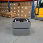 Интелигентно нощно шкафче с безжично зареждане, LED осветление, 2 чекмеджета за съхранение – антрацитно сиво, модерен дизайн от стъкло и дърво – ПРОДУКТ С ОТВОРЕНА ОПАКОВКА! - Image 4