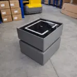 Интелигентно нощно шкафче с безжично зареждане, LED осветление, 2 чекмеджета за съхранение – антрацитно сиво, модерен дизайн от стъкло и дърво – ПРОДУКТ С ОТВОРЕНА ОПАКОВКА! - Image 3