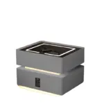Интелигентно нощно шкафче с безжично зареждане, LED осветление, 2 чекмеджета за съхранение, сензор за нощна светлина и кодирана ключалка – антрацит сиво, модерен дизайн от стъкло и дърво