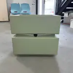 Интелигентно нощно шкафче с безжично зареждане, LED осветление, 2 чекмеджета за съхранение – зелено, модерен дизайн от стъкло и дърво - Image 8