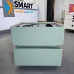 Интелигентно нощно шкафче с безжично зареждане, LED осветление, 2 чекмеджета за съхранение – зелено, модерен дизайн от стъкло и дърво – ПРЕОПАКОВАН ПРОДУКТ! - Image 2