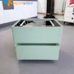 Интелигентно нощно шкафче с безжично зареждане, LED осветление, 2 чекмеджета за съхранение – зелено, модерен дизайн от стъкло и дърво – ПРЕОПАКОВАН ПРОДУКТ! - Image 3