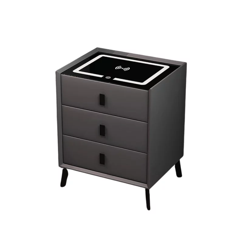 noptiera-inteligenta-cu-incarcare-wireless-iluminare-led-si-3-sertare-culoare-gri-antracit-design-modern-din-sticla-si-lemn-9830__w800_h800_c Интелигентно нощно шкафче с безжично зареждане, LED осветление и 3 чекмеджета – антрацитено сиво, модерен дизайн от стъкло и дърво. - Image 1
