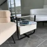 Интелигентно нощно шкафче с безжично зареждане, LED и 1 чекмедже за съхранение-бял цвят - Image 6