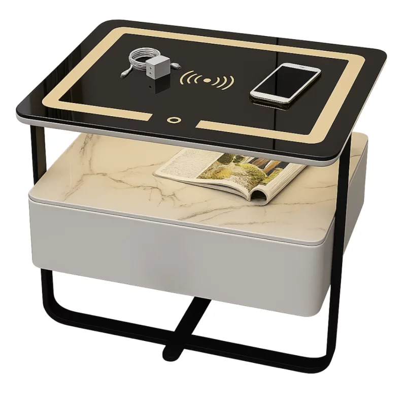 noptiera-inteligenta-cu-incarcare-wireless-led-si-1-sertar-de-depozitare-culoare-alb-175__w800_h800_c Интелигентно нощно шкафче с безжично зареждане, LED и 1 чекмедже за съхранение-бял цвят - Image 1