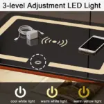Интелигентно нощно шкафче с безжично зареждане, LED и 1 чекмедже за съхранение – цвят кафяв - Image 7