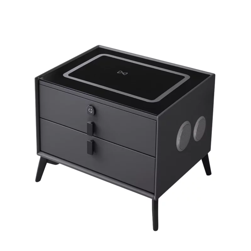 noptiera-inteligenta-cu-incarcare-wireless-si-iluminare-led-culoare-gri-antracit-2-sertare-de-depozitare-design-modern-sticla-securizata-7232__w800_h800_c Интелигентно нощно шкафче с безжично зареждане и LED осветление – цвят антрацит, 2 чекмеджета за съхранение, модерен дизайн – закалено стъкло - Image 1