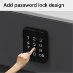 Интелигентно многофункционално нощно шкафче с безжично зареждане, LED и заключващо се чекмедже – антрацитено сиво - Image 5