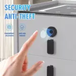 Тънко интелигентно нощно шкафче с безжично зареждане, LED осветление, Bluetooth високоговорител, USB и Type-C портове и система с пръстов отпечатък – зелен цвят, 2 чекмеджета, модерен дизайн от стъкло и дърво. - Image 5